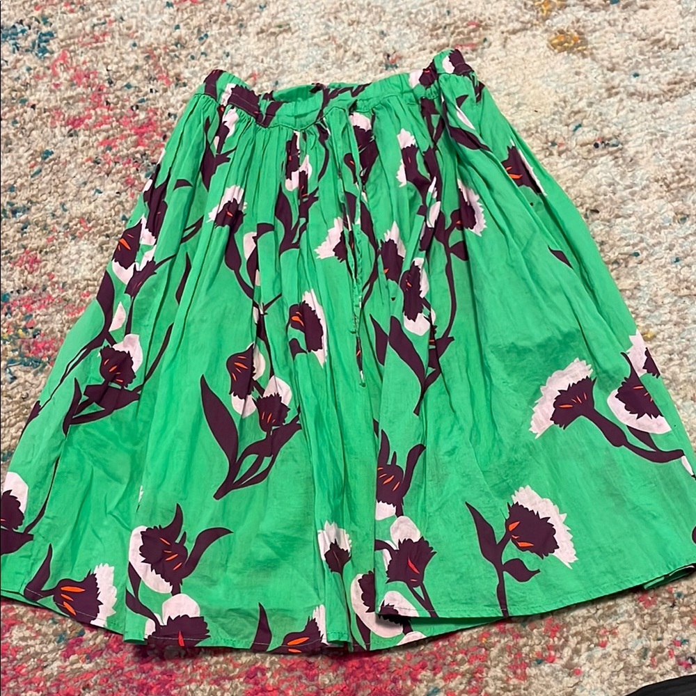 Floral Green Skirt
